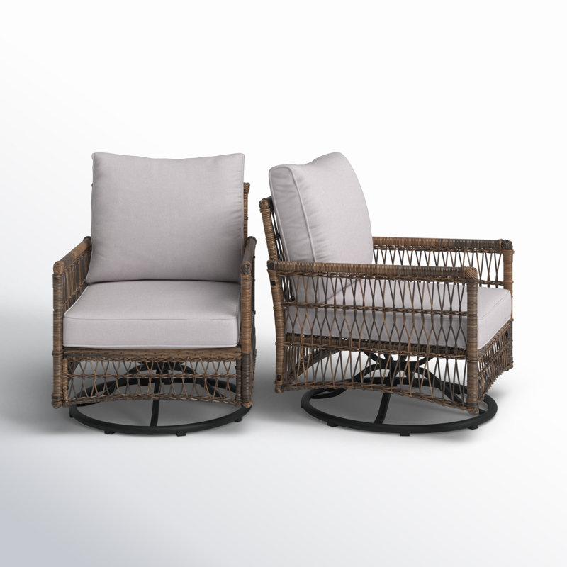 Chaise berçante d'extérieur avec coussins Edith