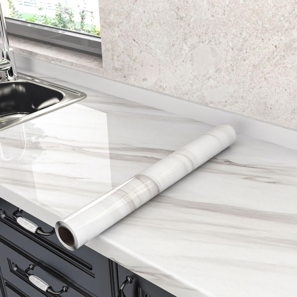 Wrought Studio Peel And Stick Marble Contact Paper - Waterproof Self ...