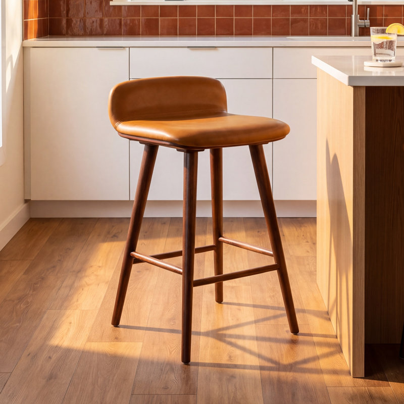 Vanya Barstool, Brown, Short Stool - 28"