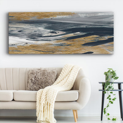 Tumultueux bleu marine sur toile