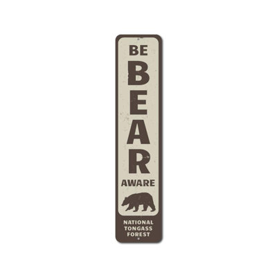Plaque en aluminium Be Bear Aware