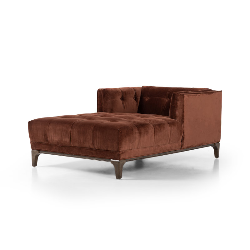 Chaise longue capitonnée Bari, Surrey Auburn Velvet