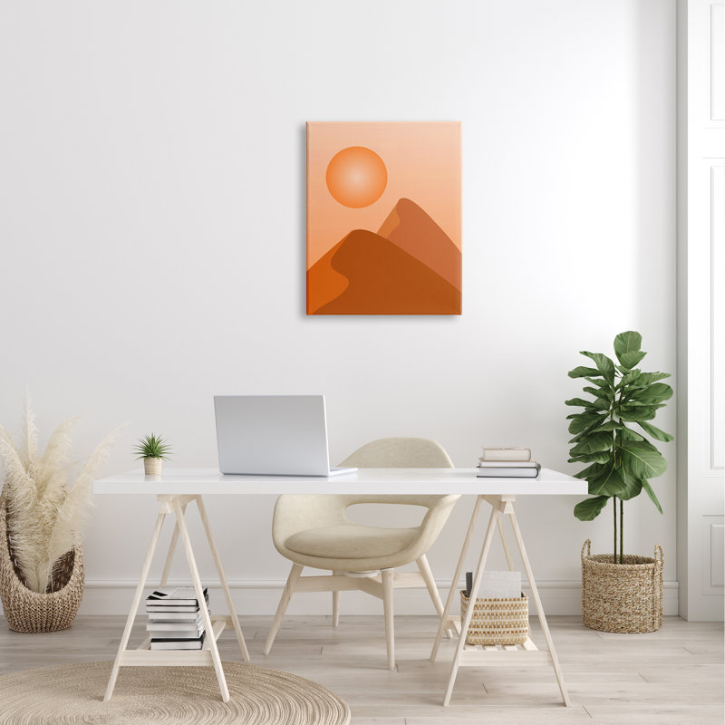 Sun dunes de sable brûlé, Plaque murale, H 24 po x l 24 po x P 1,5 po