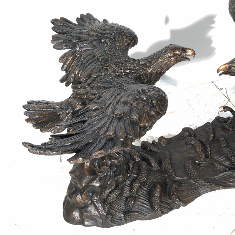 Base de table bronze deux aigles