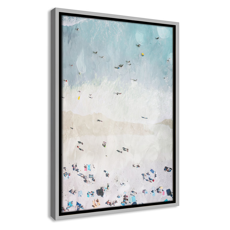 «Beaching Out II» par Milli Villa, Flottant argenté, L 13,5 po x H 19,5 po