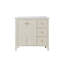 Meuble-lavabo autoportant en bois massif avec comptoir en quartz blanc Carrera et lavabo encastré encastré Kristine l 36 po x H 35 po