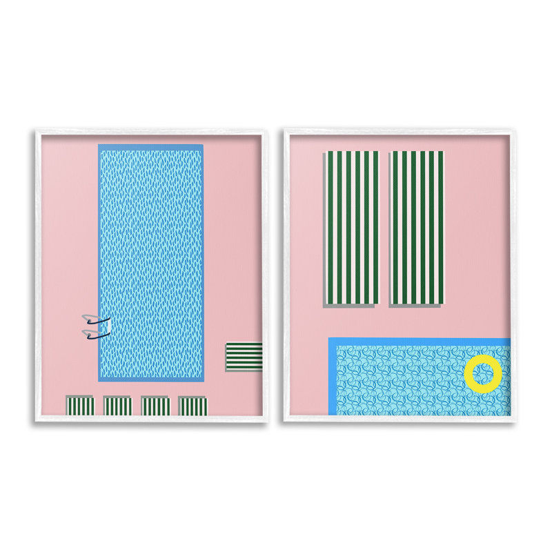 "Modern Piscine" par Regina Moore, 2 pièces sur toile, H 30 po x l 24 po