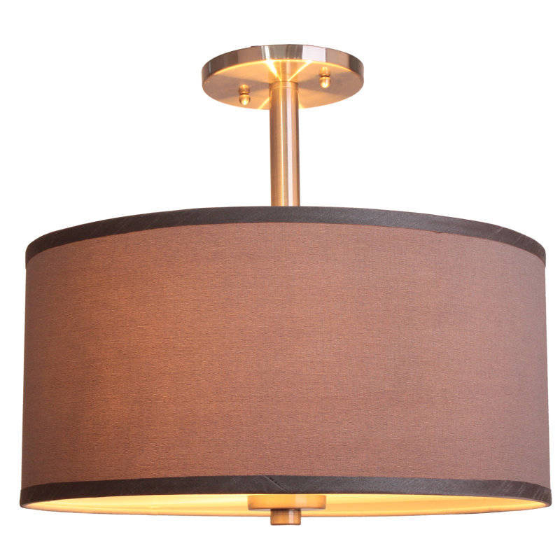 Winter LED Semi Flush Mount, Bronze, White, Medium, 7"H x 15"W x 15"D