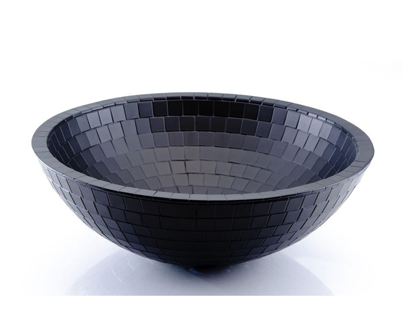 Lavabo de salle de bain vasque circulaire, Noir