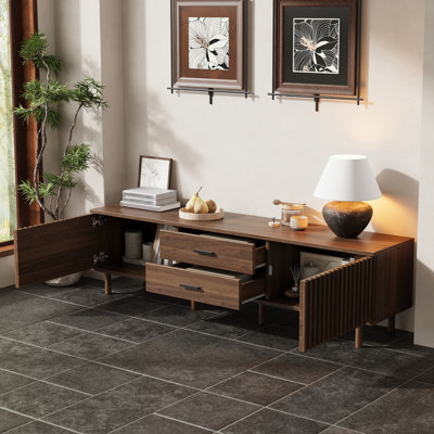 70-Inch TV Stand For Tvs Up To 80 Inches, Modern Media Console Entertainment Center With Storage Cabinets And Drawers