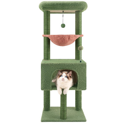 Durable Cat Tree With Faux Fur, Jute Scratching Posts, Condo, Hammock & Top Platform - Ideal For Indoor Cats Of All Sizes