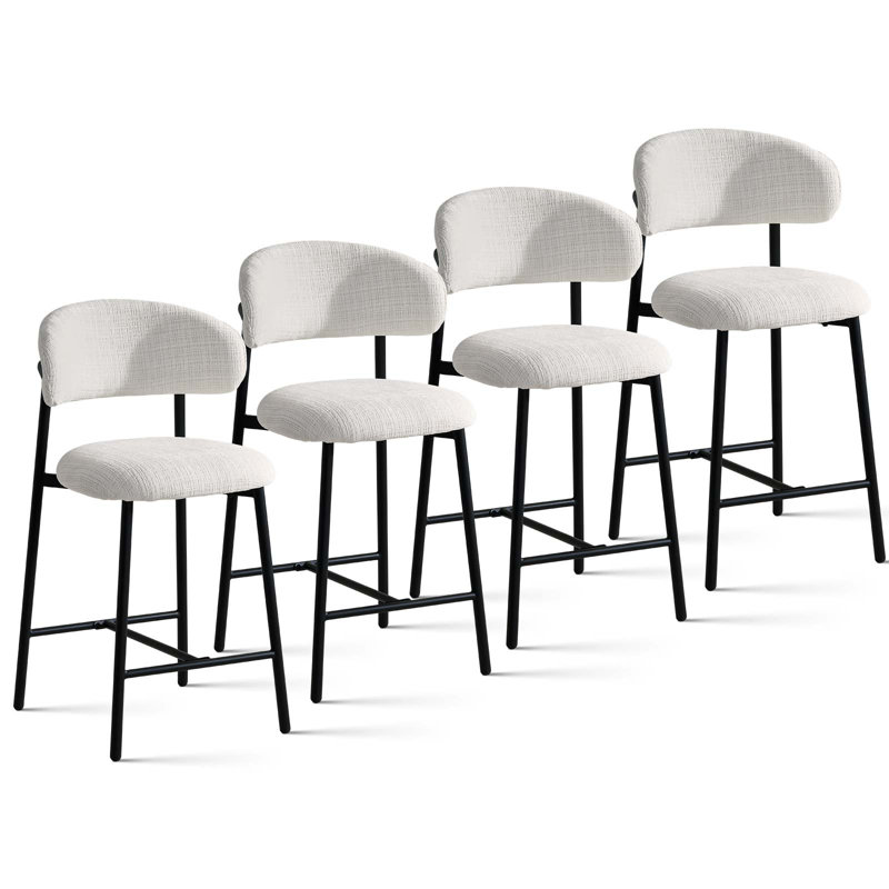 Richmond Upholstered Bar Stool, White, 4