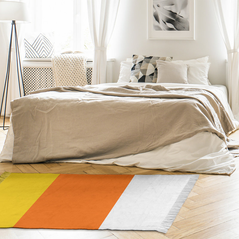 Tapis tissé à plat jaune/orange/blanc Miami, Oui