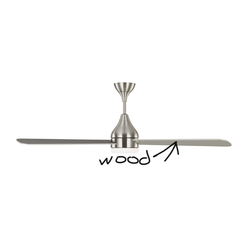 Smart LED Ceiling Fan, 60 inches, Brushed Steel with Silver/Walnut Reversible Blades