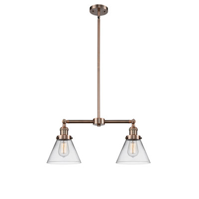 Luminaire suspendu conique pour îlot de cuisine 2 lumières Callahan
