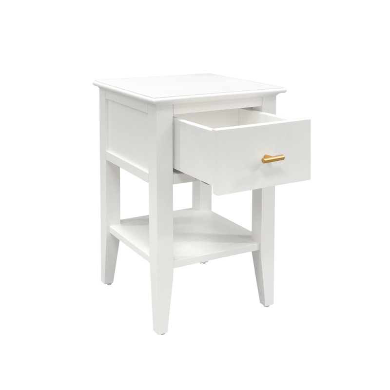 35 cm W Bedside Table, White