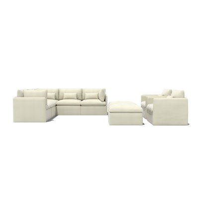 Ensemble de conversation multi-chaises 9 pièces Morrisdale Valliere