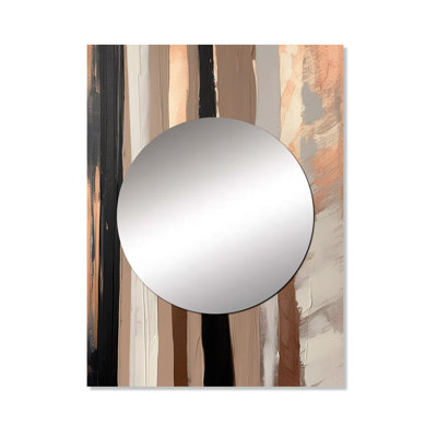 Alafaya Brown And Black Beyond Boundaries IV - Abstract Unique Wall Mirror Decor, Brown Large Mirror, Printed Metal Art