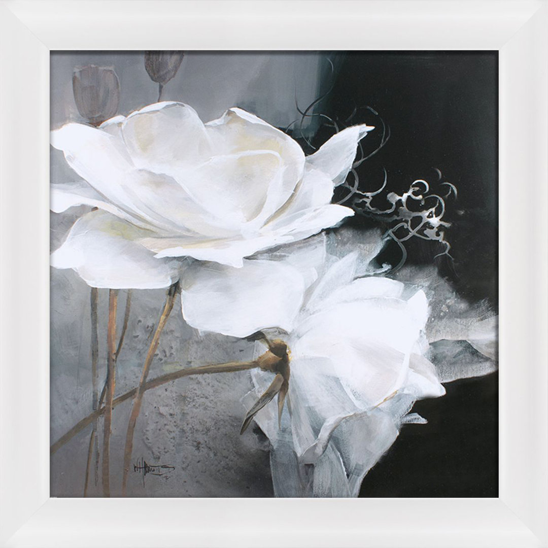 Gerahmter Grafikdruck White Roses in the Duet II