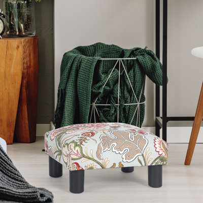 15.7'' Wide Square Footstool Upholstered Ottoman