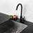 Kitchen Sink Faucet With Single Handles, Black