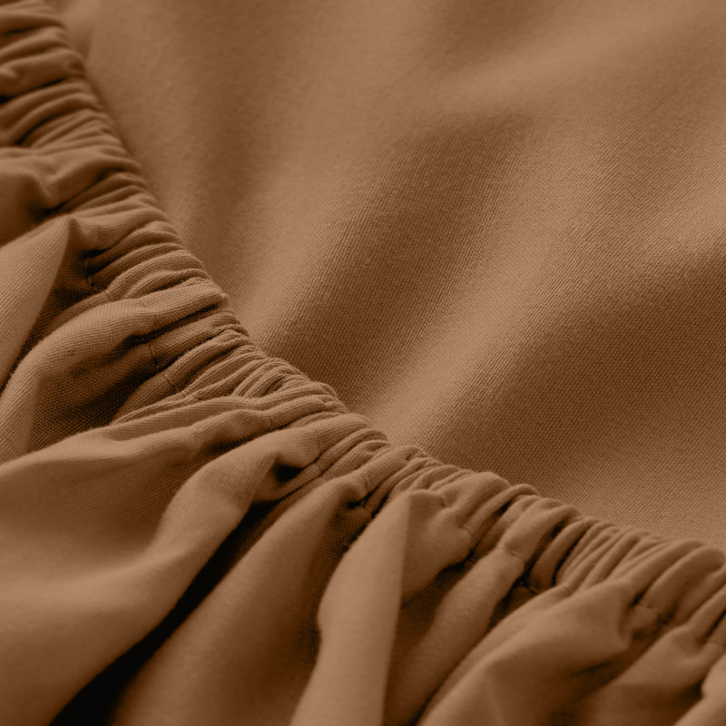 Drap-housse en microfibre, Drap-housse pour lit simple TG, Caramel