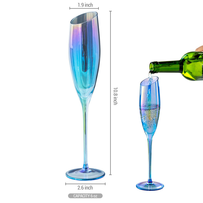 Flûte à champagne irisée 6 oz