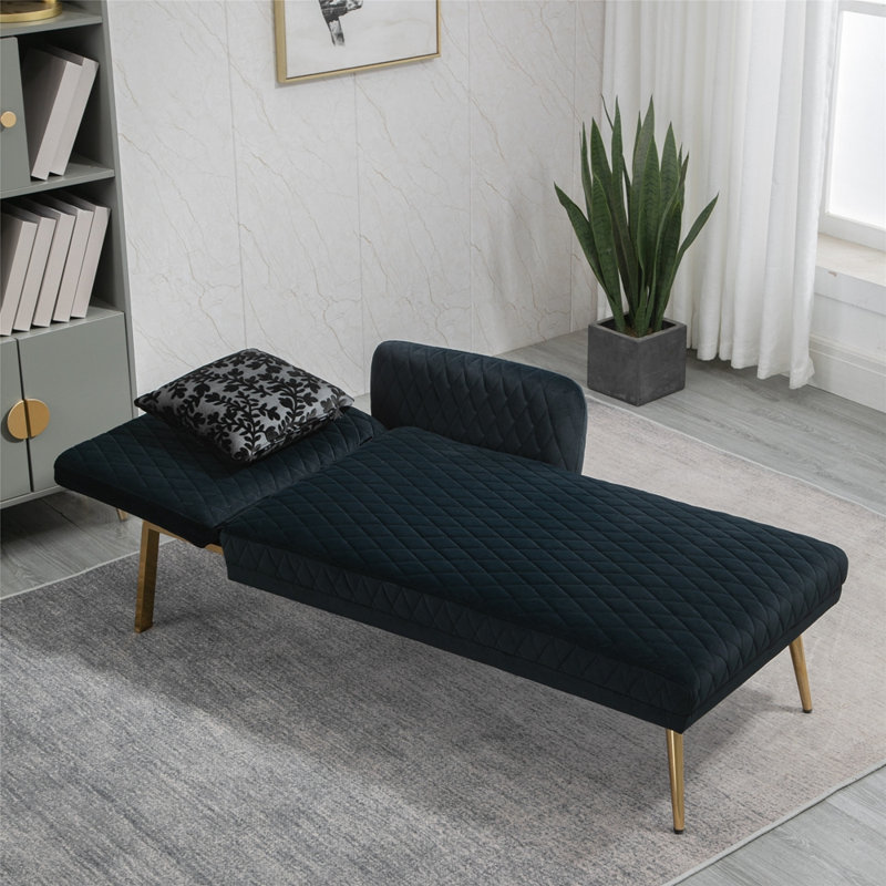 Chaise longue rembourrée Kix, 100 % polyester noir