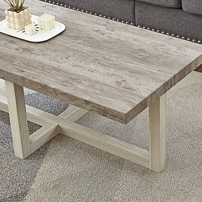 Ensemble de 3 tables basses, Gris / Blanc