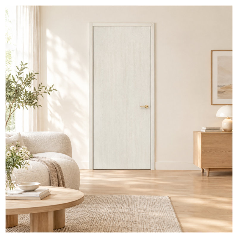 Panneau de porte intérieure composite à âme creuse texturée blanche de 122 cm x 244 cm (48 po x 96 po).
