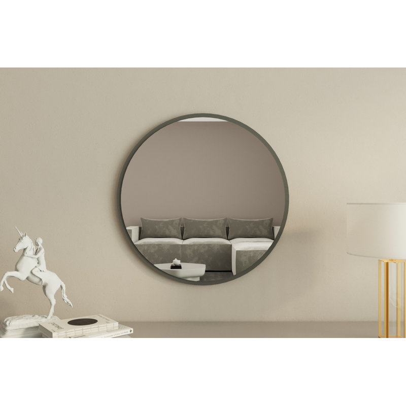 Alyze Concave Floor Mirror, Black