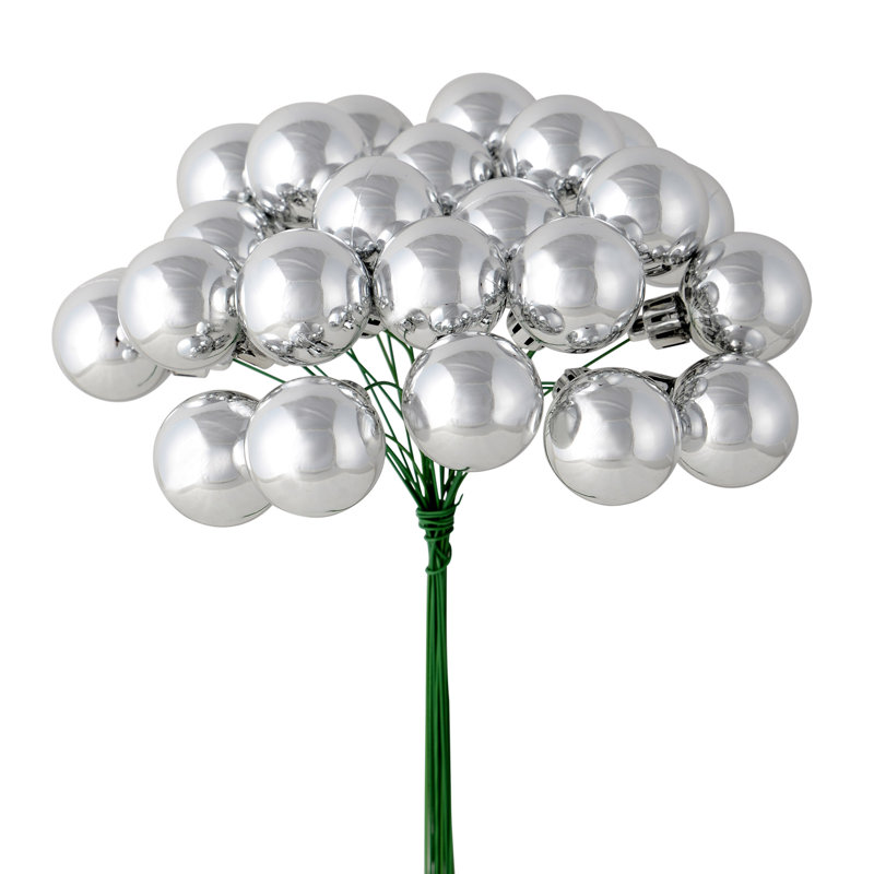 Décoration de Noël boule brillante 1 "x 24", Argent