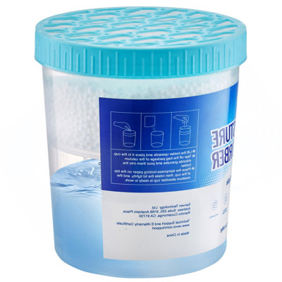 Seau absorbeur d'humidité, 2 paquets 16,2 oz seau d'absorption d'humidité de grande capacité avec 800 ml d'espace de rangement et seau extérieur réutilisable pour une utilisation à long terme, absorbeur d'humidité sans parfum pour un air plus frais