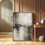 «Neutral Abstract Earth Tone Modern Minimal Landscape», reproduction d'art encadrée-610776426-610776425