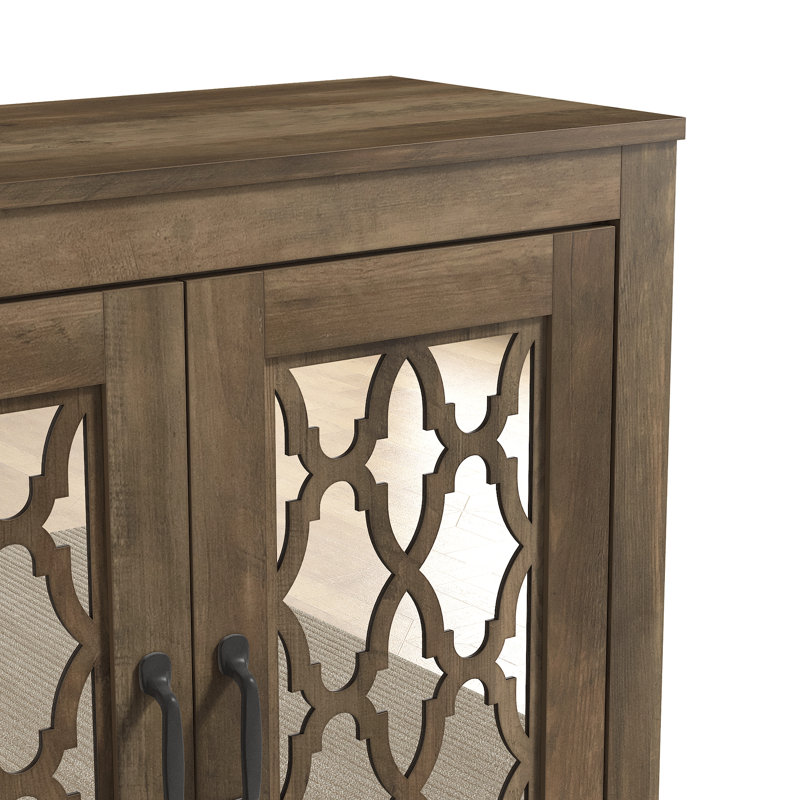 Chessani 12 Pair Shoe Storage Cabinet, Knotty Oak
