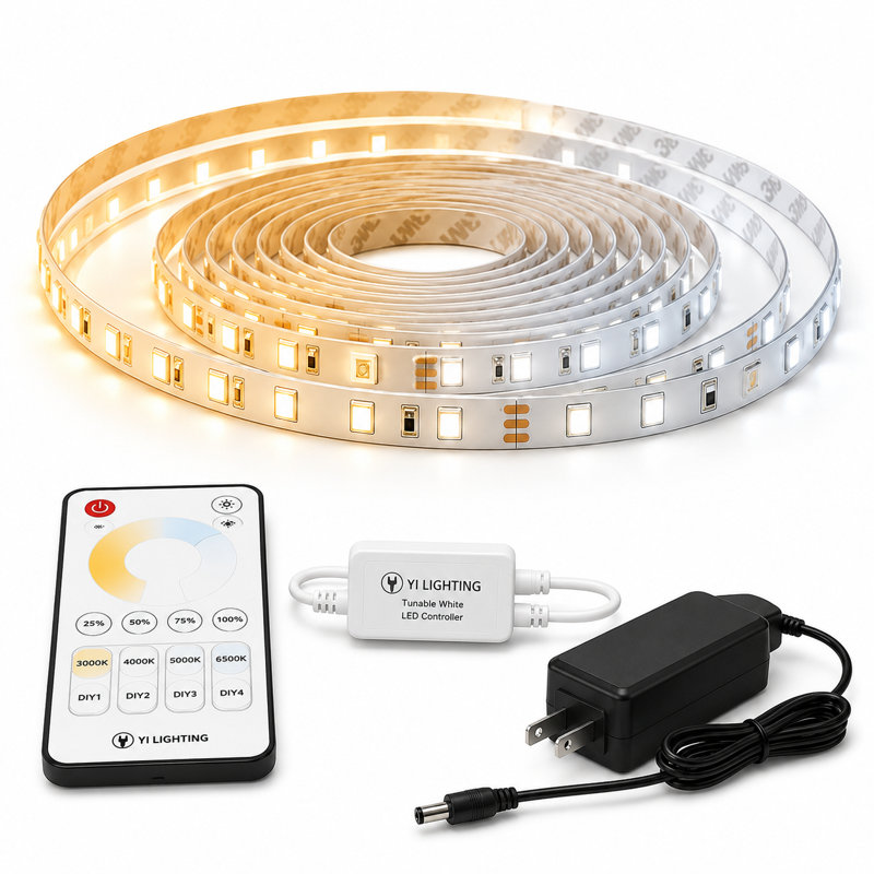 16.4ft Tunable White Led Tape Light Kit With Remote,