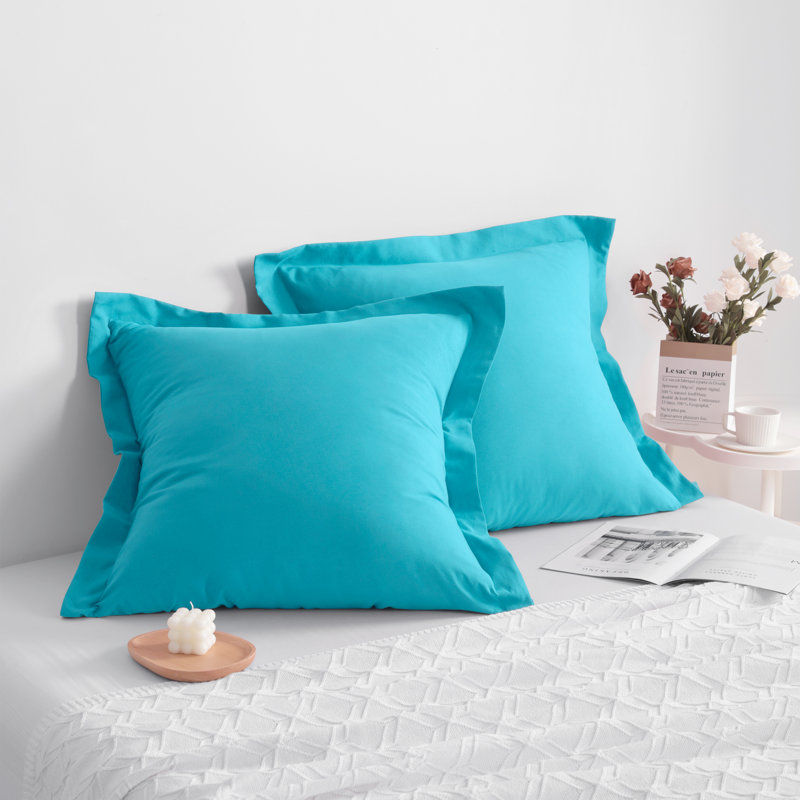 Bed Pillow Shams, 1800 Brushed Microfiber Oxford Pillowcases - NTBAY, Blue