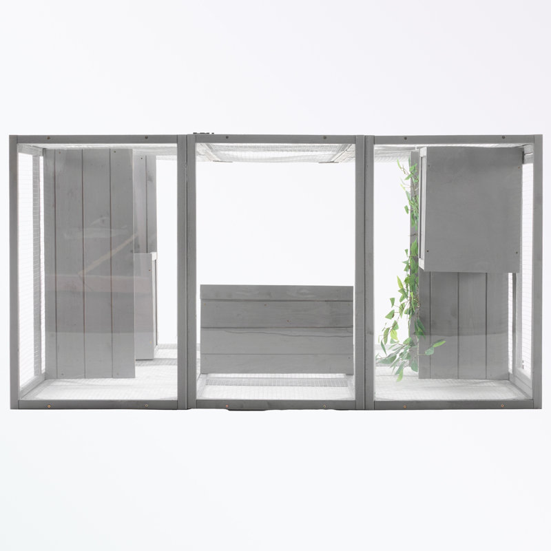 Maison d'extérieur pour chat avec portes à double entrée, Gris foncé