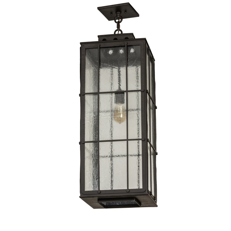 Bronze Oil-Rubbed 1-Light LED Pendant with Clear Seeded Glass