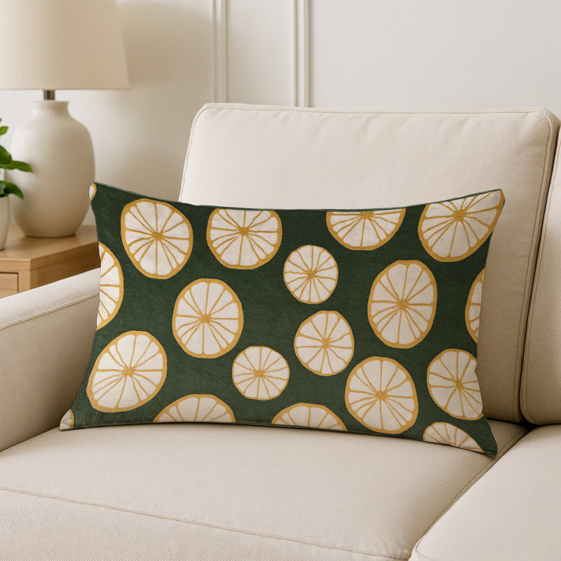 Coussin intérieur et extérieur, Rectangle H 25 po x l 18 po, Pamplemousse blanc