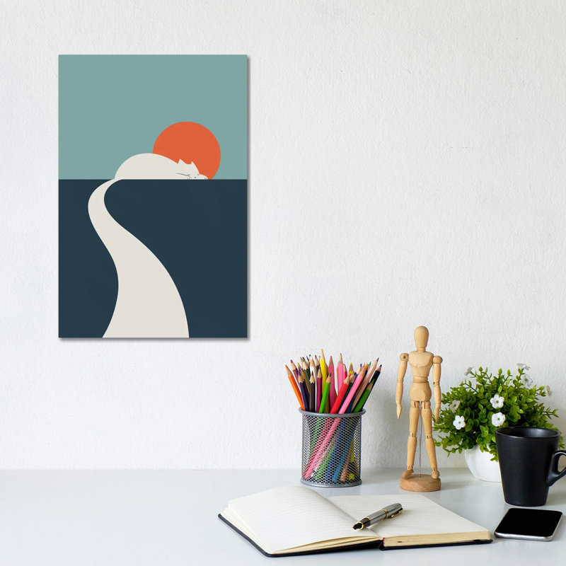 Cat Landscape III by Lim Heng Swee - Wrapped Canvas Painting, 20.32 cm H x 30.48 cm W