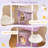  62'' Multi-level Cat Tree w/ Moon-Shaped Top Perch Cloud-Shaped Jumping Platform
