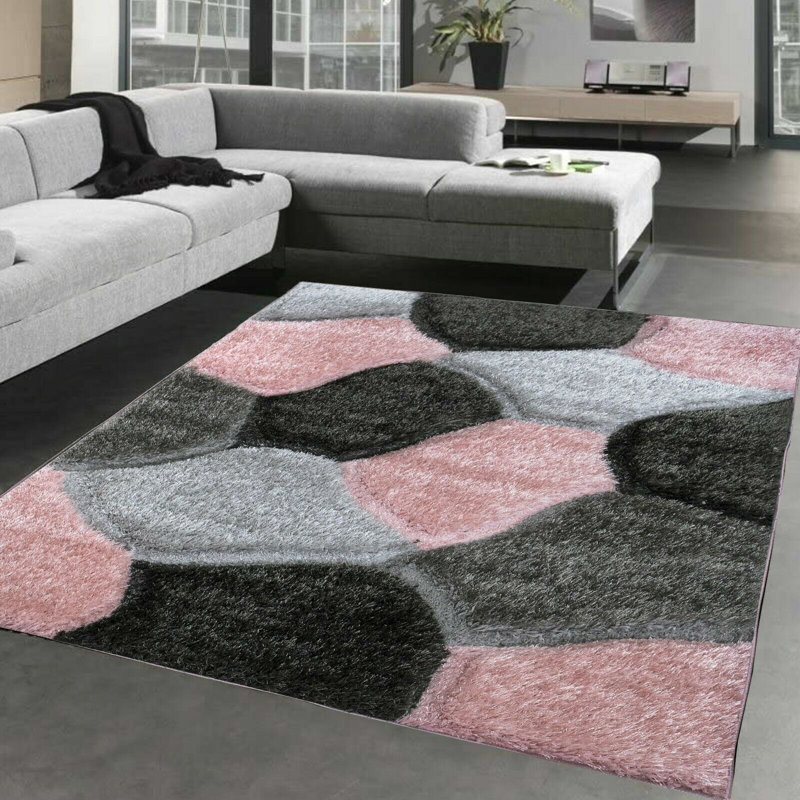 Finie Geometric Shag Area Rug, Rectangle 120 x 170cm