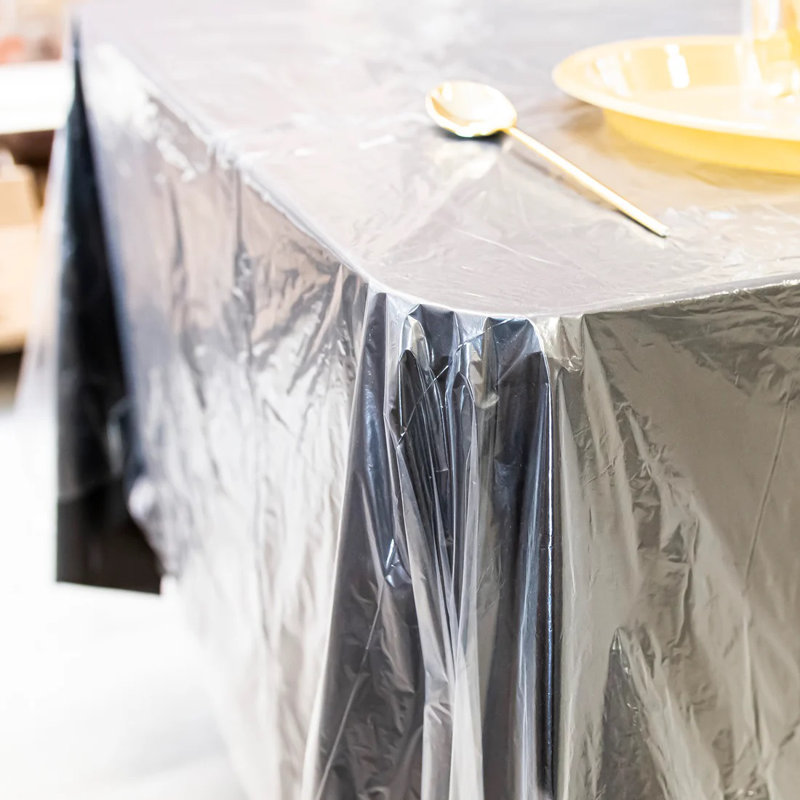 Disposable Clear Heavy-Duty Table Cover or Cover Protector- Great for All Occasions, 60'' Rectangle