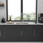 Évier de cuisine noir en acier inoxydable de calibre 16 pour station de travail encastrable 33 po x 19 po x 10 po Gunmetal