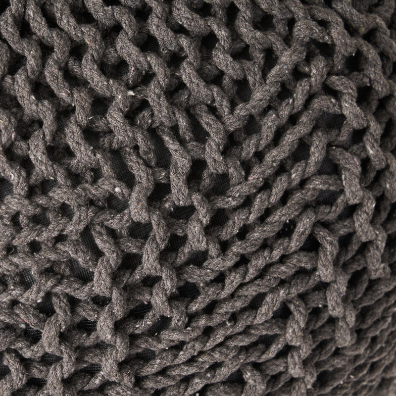 Pouf moderne tricoté en gris foncé pour animal de compagnie - Fascination faite à la main, 20 po x 14 po Grace ronde, 20 po