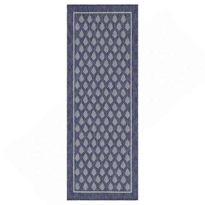 Blue 2 Ft. 7 In. X 7 Ft. 3 In. Indoor/Outdoor Area Rug