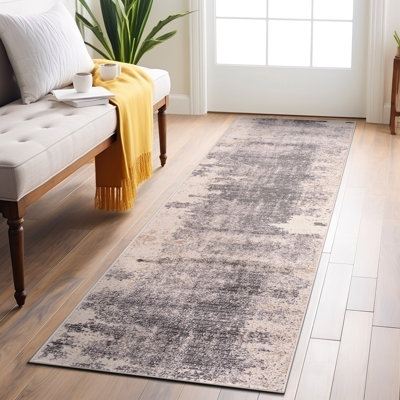 Tapis ivoire / gris / noir Rambo
