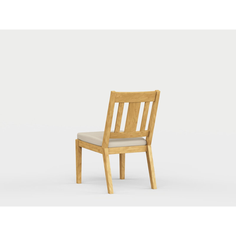 Savannah Outdoor Teak Dining Side Chair, Premier Flax