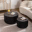 Ensemble de 2 tables basses à cannelures noires pour petits espaces